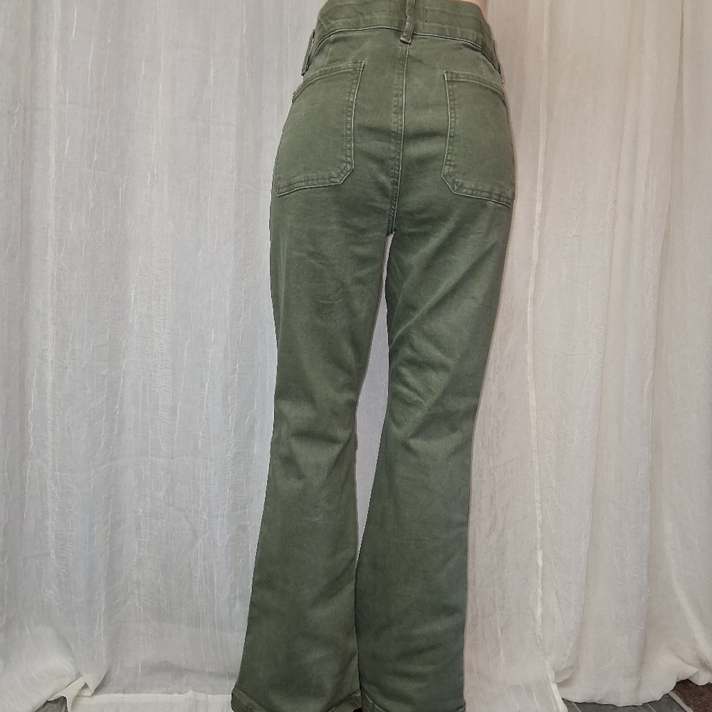Indigo Poppy Black Textured Fabric Jeans Women Size 14 - Picture 15 of 16